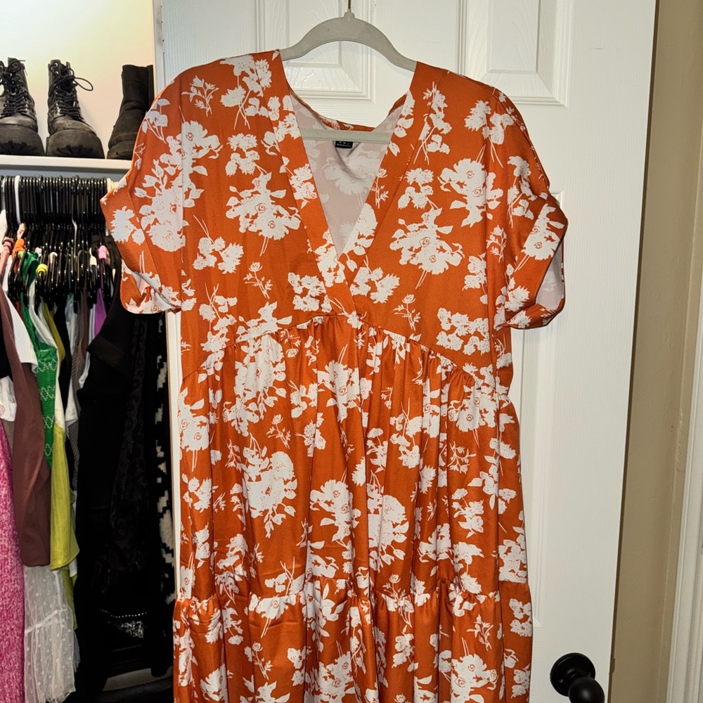 Floral Orange Dress